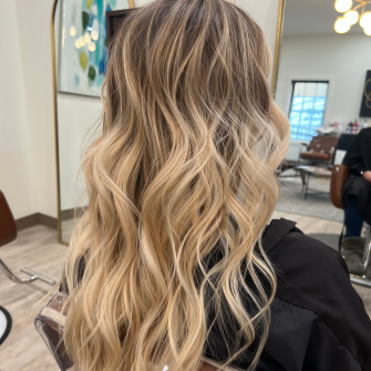 High lighted long blonde hair