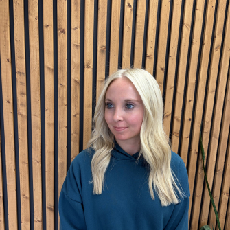 Medium length Bright blonde hair