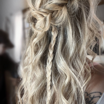 Wavy Braided BoHo wedding Hair by Rylie