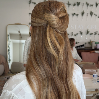 Wedding Half Up Hair Styled by Jaycee