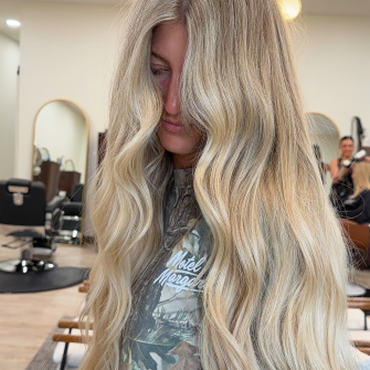 Very Long Blonde Hair Styled
